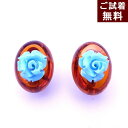 \最大30%OFFクーポン/琥珀 イヤリング 琥珀 ピアス スタッド 直付け 直結 レッドアンバー バルト産 ターコイズ ピアス トルコ石 青色 水色旅行 お守り 人魚の涙 薔薇 バラ ローズ お花 フラワー 一点物 琥珀屋 No 2882 送料無料 スクリューバック 天然石 ギフト