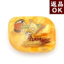 琥珀 ペンダントトップ ネックレス 帯留め 蒔絵 おしどり つがい 着物 ロイヤルアンバー 乳白琥珀 バルト産 象嵌 螺鈿 2羽 カボション 鳥 風水 縁起物 ...