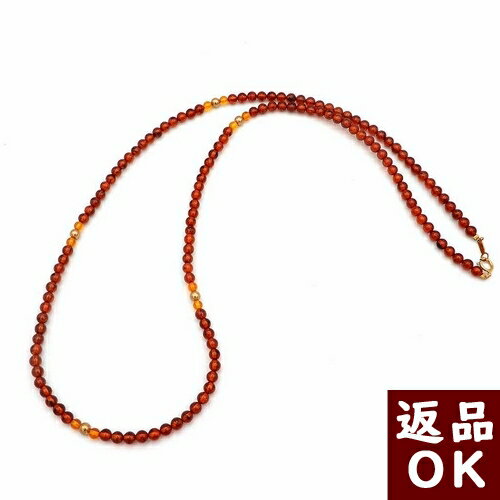 琥珀 ネックレス マルチカラー バルト産 60cm マチネタイプ K18イエローゴールド 18金 18K イエローアンバー 一点物 琥珀屋 No 3238 天然石 パワーストーンのサムネイル