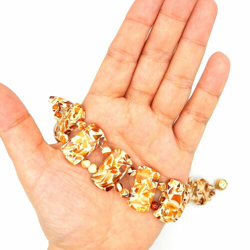 琥珀屋 職人が創る琥珀ジュエリーの＼P5倍＆最大25％OFFクーポン／琥珀 ネックレス モザイク 寄木細工 バルト産 44cm クレオパトラ スタイル シルバー 一点物 琥珀屋 No 3451 天然石 パワーストーン｜アングル2