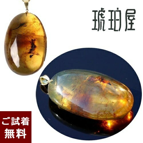 樂天商城 - ＼最大30％OFFクーポン／ドミニカ ブルーアンバー 青琥珀 琥珀 ペンダントトップ ネックレス K18 オーバル チェーン別売り 琥珀屋 送料無料 ハンドメイド 手作り パワーストーン 天然石 未処理石 No 649