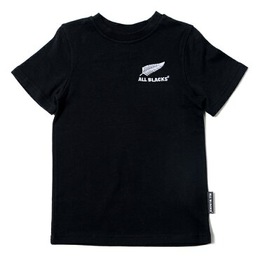 ニュージーランド オールブラックス キッズ Tシャツ 120 90クラシックTシャツ オフィシャルライセンス子供服 ブラック ロゴ入り シンプル 子供用