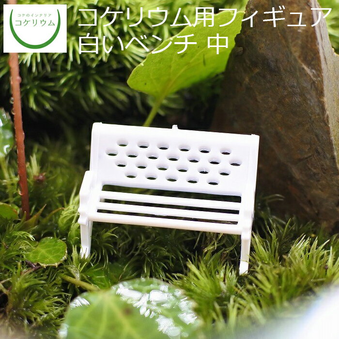 【観葉植物 おしゃれ ミニ テラリウム フィギュア ミニ観葉 コケリウム 苔 コケ 苔テラリウム 苔リウム アクアリウム アクアテラリウム 園芸 ハイドロカルチャー ガーデニング グリーン インテリア 緑 苔盆栽 癒し moss 初心者】 コケリウムフィギュア 白ベンチ 中