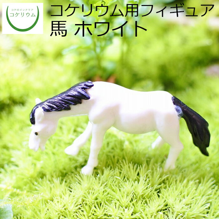 【観葉植物 おしゃれ ミニ テラリウム フィギュア ミニ観葉 コケリウム 苔 コケ 苔テラリウム 苔リウム アクアリウム アクアテラリウム 園芸 ハイドロカルチャー ガーデニング グリーン インテリア 緑 苔盆栽 癒し moss 初心者】 コケリウムフィギュア 馬 ホワイト