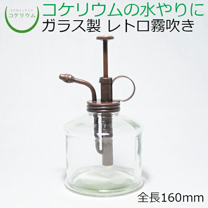 コケリウムの水やり必需品です アンティーク風のガラスと少しくすんだノズルがレトロな霧吹きです コケリウム霧吹き 受賞店 グラススプレー ブロンズ