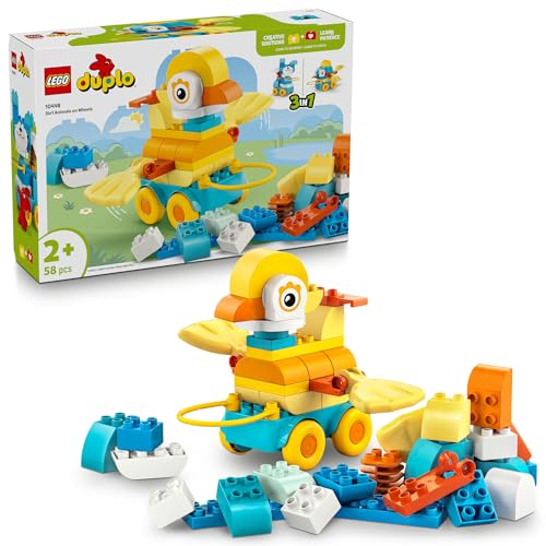 レゴ(LEGO) デュプロ デュプロのまち 3in1 どうぶつプルトイ おもちゃ 玩具 誕生日 プレゼント ブロック 知育 男の子 女の子 子供 1歳半 2歳 4歳 幼児 動物 生き物 乗り物 車 ミニカー 母 父 10448