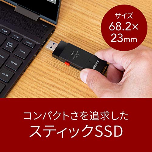バッファロー SSD 外付け 500GB 超小型 コンパクト ポータブル PS5/PS4対　USB3.2Gen1 ブラック SSD-PUT500U3-B/N
