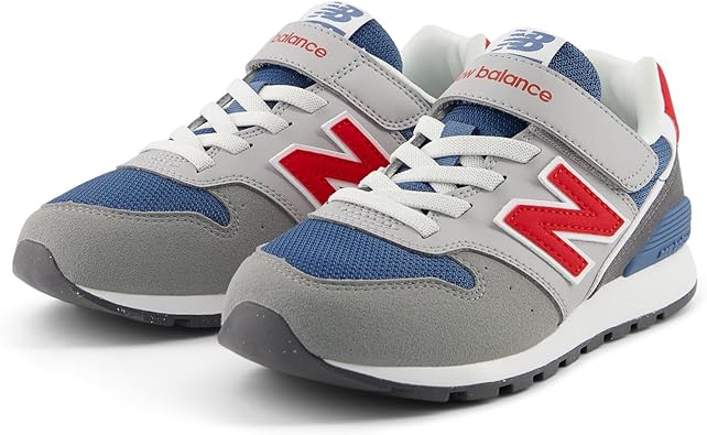 ニューバランス キッズスニーカー YV996 現行モデル ゴム紐 マジックテープ 男の子 女の子 TG3(GRAY/RED) 18.0 cm M