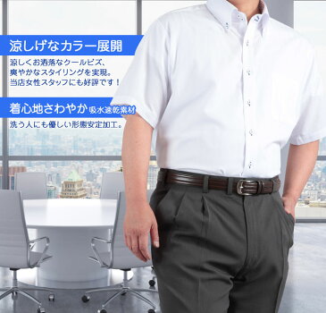 あす楽 大きいサイズ 半袖シャツ a.v.v HOMME 形態安定 半袖ドレスシャツ メンズ ビジネスシャツ 3L 4L 5L ワイシャツ クールビズ