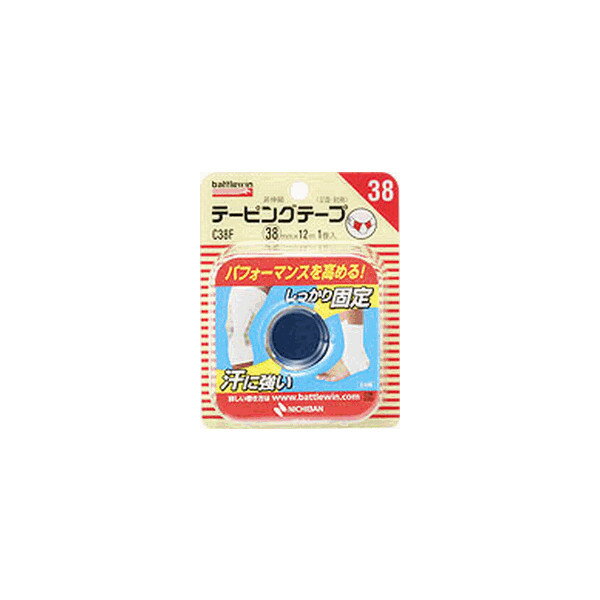 ニチバン バトルウィンテーピングテープ 非伸縮タイプ 38mm幅 12m巻き 1巻