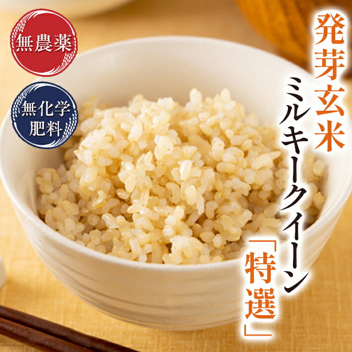 発芽玄米 無農薬 ミルキークイーン「特選」2kg 無洗米 甘