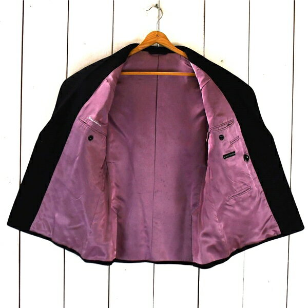 麻布テーラー azabu tailor 6つボタン ダブル ジャケット 038A / S ブラック 袖口3つ釦 本切羽 春秋冬対応 O243DX62 5TA096 【送料無料】【中古】【メンズビジネス】202501