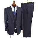 ROSSY 3ピース 2つボタン シングルスーツ M A4 ダークグレー ストライプ 極 定番 人気 通勤 営業 3F-062 合物 春秋 5XB058 【送料無料】【中古】【メンズビジネス】202502