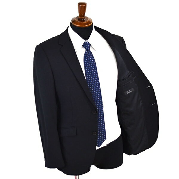 【送料無料】5XC034】XYVYX 2つボタン シングルスーツ M A5 ブラック ストライプ ノータック 極 定番 人気 通勤 営業 19A-SNT-AQ-11 夏物 春夏 【中古】【メンズビジネス】202503