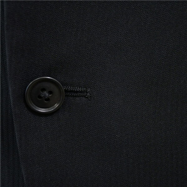 【送料無料】5XC034】XYVYX 2つボタン シングルスーツ M A5 ブラック ストライプ ノータック 極 定番 人気 通勤 営業 19A-SNT-AQ-11 夏物 春夏 【中古】【メンズビジネス】202503