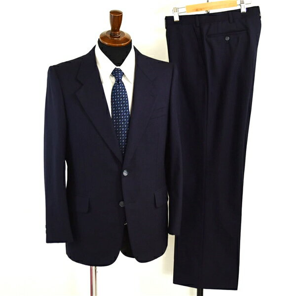 ダーバン 2つボタン シングルスーツ M Y6 ダークネイビー ストライプ ノータック 極 定番 人気 通勤 営業 1315128-39 夏物 春夏 5XD052 【送料無料】【中古】【メンズビジネス】202504