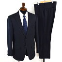 P.S.FA 2つボタン シングルスーツ L AB6 ダークネイビー ウインドペン ノータック 極 定番 人気 営業 PC331903D-88 夏物 春夏 5XD056 【送料無料】【中古】【メンズビジネス】202504