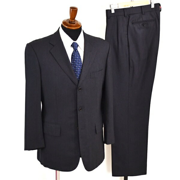 Jプレス 3つボタン シングルスーツ M YA5 ダークグレー ストライプ 定番 人気 J.PRESS PW-OP-GW-0120 夏物 春夏 5XF018 【送料無料】【中古】【メンズビジネス】202505