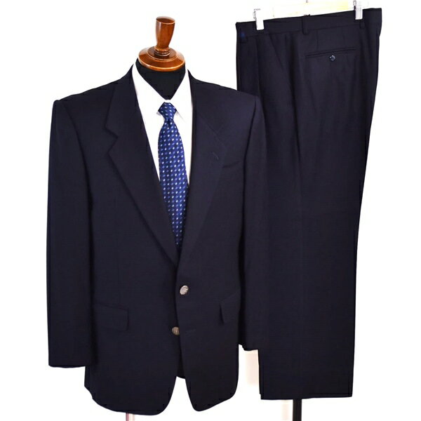【10％OFF】5XF043】LANVIN 2つボタン シングルスーツ M AB5 ダークネイビー 極 定番 人気 通勤 営業 ランバン 3166 夏物 春夏 薄手 【スーパーSALE】【送料無料】【中古】【メンズビジネス】202505