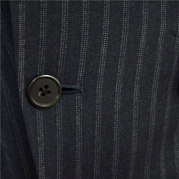 スーツカンパニー 100's生地 3ピース 2つボタン シングルスーツ S YA4 ダークネイビー ストライプ ノータック 136116 合物 春秋 5XF140 【送料無料】【中古】【メンズビジネス】202506