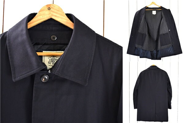 Jプレス J.PRESS 比翼仕立て 取外し可能ライナー付 ステンカラーコート L ブラック 秋冬対応 021-5-CC-OV-HW-0030 5TG028 【送料無料】【中古】【メンズビジネス】202507