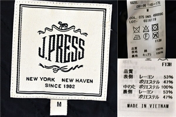 Jプレス J.PRESS 比翼仕立て 取外し可能ライナー付 ステンカラーコート L ブラック 秋冬対応 021-5-CC-OV-HW-0030 5TG028 【送料無料】【中古】【メンズビジネス】202507