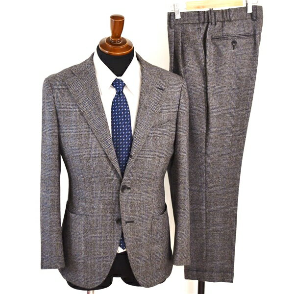 ハル様【美シルエット スーツセレクト】ストレッチ スーツ セットアップ カーキ CLASSICO TAPERED】【春夏】3釦段返りシングルスーツ 2タック