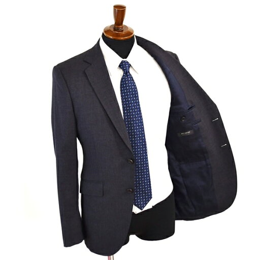 【送料無料】4XH041】麻布テーラー 2つボタン シングルスーツ M Y5 ダークグレー ノータック 極 定番 人気 通勤 営業 O183-ZA11 合物 春秋 肩幅狭め【中古】【メンズビジネス】202408