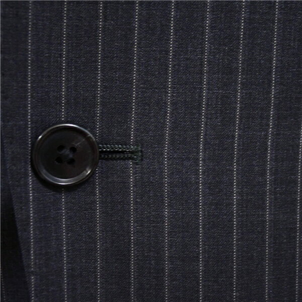 スーツカンパニー FILO D'ORO 2つボタン シングルスーツ M A6 ダークグレー ストライプ ノータック HJT133 夏物 春夏 薄手 5XH015 【送料無料】【中古】【メンズビジネス】202508