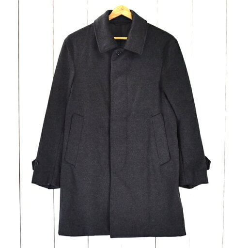 【送料無料】4TJ047】シップス SHIPS カシミヤ混 比翼仕立て 4つボタン シングル ウールステンカラーコート S チャコールグレー 114-12-1303-60013【中古】【メンズビジネス】202410