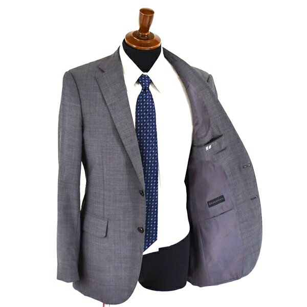 ヒルトン HILTON 2つボタン シングル スーツ A6 / M ダークグレー シャドーチェック 袖口4つ釦 本切羽 ノータック NHLT03921-49 / 5TJ016 【中古】【メンズビジネス】202510