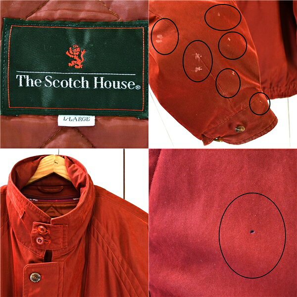 スコッチハウス 襟元フード収納付 取外し可能ライナー付 フルジップアップ ブルゾンジャケット XL レッド 4EP38-320-17 4TL010 【送料無料】【中古】【メンズビジネス】202412