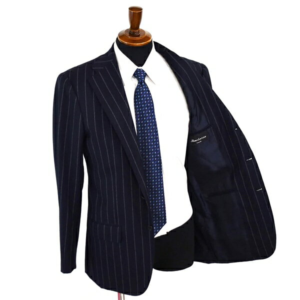 【送料無料】4XL021】Sartoria 段返り 3つボタン シングルスーツ M YA6 ダークネイビー ストライプ 極 定番 人気 52-230-03-240434 合物 春秋 【中古】【メンズビジネス】202412