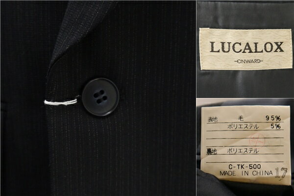 【25％OFF】4NK010】LUCALOX ONWARD 6つボタン ダブルスーツ AB6 L ダークグレー ストライプ ツータック 春秋 合物 400-5-SR-LY-HA-0005【スーパーSALE】【送料無料】【中古】【メンズビジネス】202411