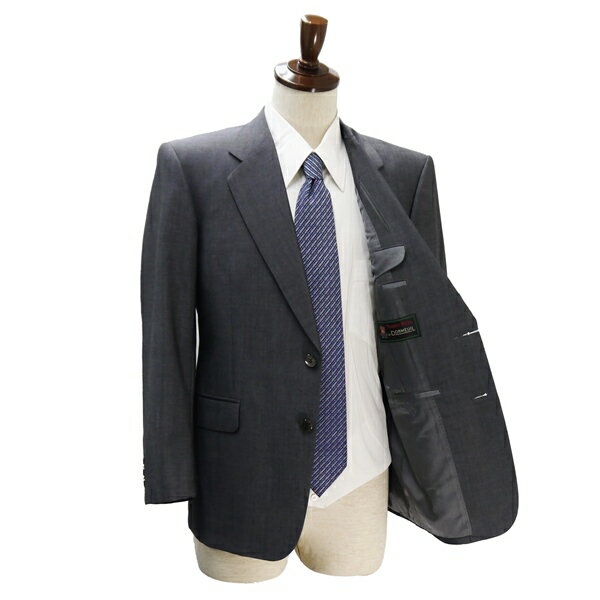 【送料無料】4NK013】matsuzakaya Super Brio by DORMEUIL 2つボタン シングルスーツ 袖口3つボタン AB4 M グレー ツータック 春夏 6850KM【中古】【メンズビジネス】202411