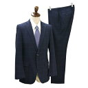 【送料無料】4NL008】THE SUIT COMPANY 2つボタン シングルスーツ Y7 L ダークネイビー ウインドペン 本切羽 WASHABLE ストレッチ 春夏 142134 【中古】【メンズビジネス】202412(4)