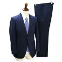THE SUIT COMPANY ALPE SOLIVO 2つボタン シングルスーツ A4 S ダークネイビー ストライプ ノータック 本切羽 春秋冬 176112 4NL113 【送料無料】【中古】【メンズビジネス】202412