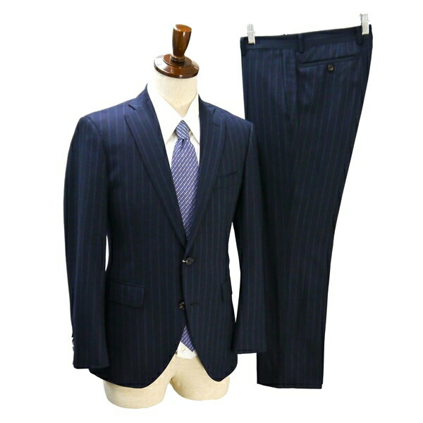 【送料無料】4NL117】THE SUIT COMPANY FILO D'ORO Tasmania Blended 2つボタン シングルスーツ AB4 M ダークネイビー 本切羽 春秋冬 CCH75711 【中古】【メンズビジネス】202412