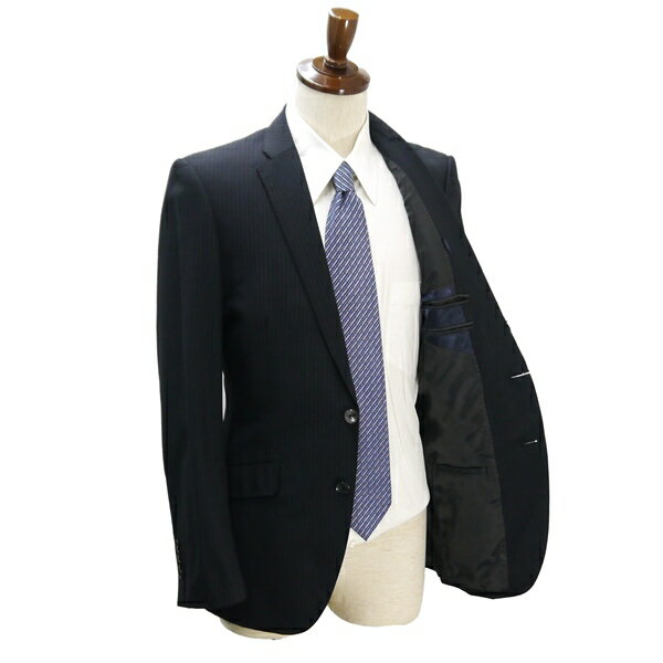 【50％OFF】5NA024】Perfect Suit FActory COLLECTION MODEL 2つボタン シングルスーツ Y7 L ダークネイビー ストライプ 春秋冬 PN630205-09 【スーパーSALE】【送料無料】【中古】【メンズビジネス】202501