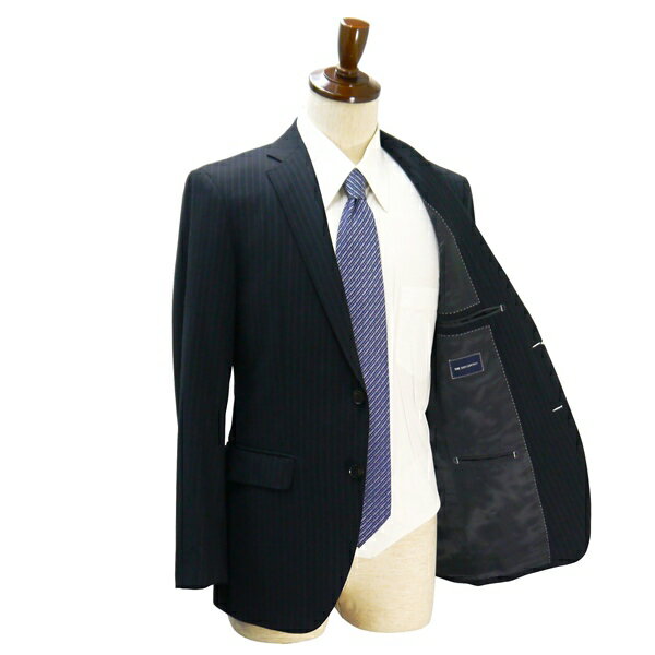 【送料無料】5NA058】THE SUIT COMPANY REDA 2つボタン シングルスーツ A6 M ダークグレー ストライプ ノータック 本切羽 春秋冬 AGT743 【中古】【メンズビジネス】202501