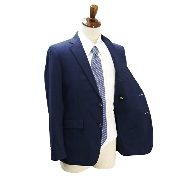 【送料無料】5NB032】SUIT SELECT 2つボタン シングルスーツ AB5 M 青みがかったダークネイビー 濃紺 チェック ノータック 春夏 BLGP1753 【中古】【メンズビジネス】202502