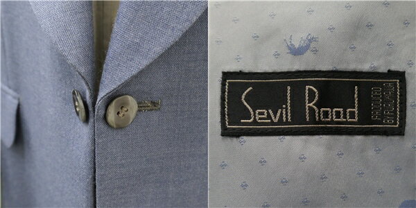 【送料無料】5ND014】Savile Road PRODUCED BY FURUKAWA 1つボタン シングルスーツ BB3 M 明るめのブルーグレー ノータック 春夏 拝みボタン 【中古】【メンズビジネス】202504