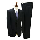 【送料無料】5ND034】aazabu tailor アザブテーラー 2つボタン シングルスーツ 袖口4つボタン Y8 XL ブラック 黒 ワンタック 春秋冬 【中古】【メンズビジネス】202504(4)