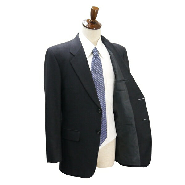 【10％OFF】5NE009】ESCORE ESSENTIAL&CORE 2つボタン シングルスーツ A6 M ダークグレー 暗灰色 ストライプ ツータック 春秋 合物 93 【スーパーSALE】【送料無料】【中古】【メンズビジネス】202505