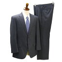 REGAL 2つボタン シングルスーツ 袖口3つボタン AB6 L ダークグレー 暗灰色 ストライプ ツータック 春秋冬 A9R2706 5NG099 【送料無料】【中古】【メンズビジネス】202507