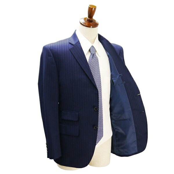 5NG100】SADA YOKOHAMA FC MODEL サダ 2つボタン シングルスーツ AB6 L ダークネイビー 濃紺 ストライプ ノータック 春秋冬 23 【中古】【メンズビジネス】202507