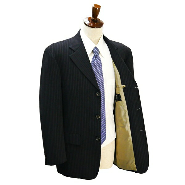 5NG104】23区 HOMME 3つボタン シングルスーツ A7 L ダークグレー ストライプ ツータック 春秋 合物 0165 CBE NS YM 0206 【中古】【メンズビジネス】202507