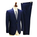 Perfect Suit P.S.FA 2つボタン シングルスーツ A4 S 青みがかったダークネイビー ストライプ ノータック 春夏 IC520258-88 5NG111 【送料無料】【中古】【メンズビジネス】202507