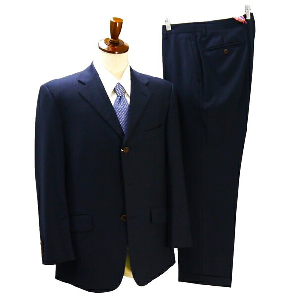 5NG123】美品 Tailor Made by KOICHI NAKANISHI 3つボタン シングルスーツ BB5 L ダークネイビー スト..