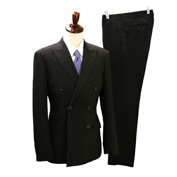 FERIARE BELLO 6つボタン ダブルスーツ 袖口4つボタン XL A8 ダークブラウン 農茶 ノータック 春秋冬 本切羽 57960-198 5NJ048 【中古】【メンズビジネス】202510